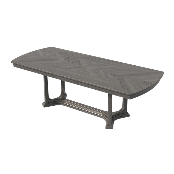 Arcus - Rectangular Dining Table With Butterfly Leaf - Charcoal Gray