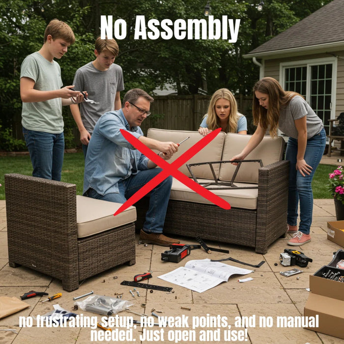 Comfortable Modern Patio Rattan Sectional Set With Cushions