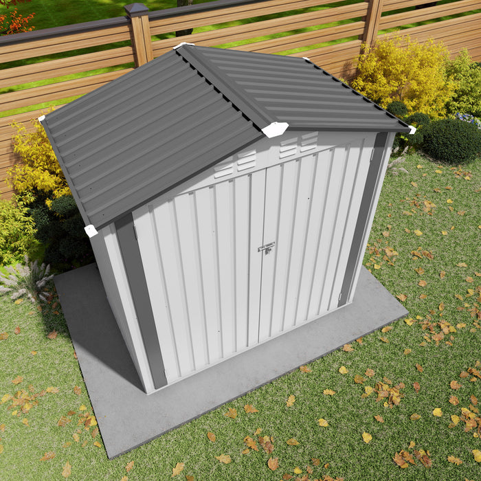 Garden Tool Shed Metal Storage Shed With Peaked Roof Waterproof Lockable Door