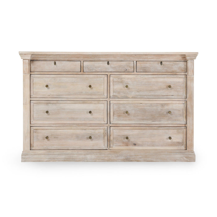 Adelaide - 9 Drawer Dresser - Natural Cream Wash