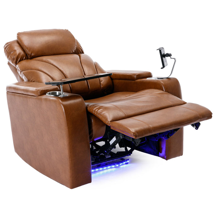 Power Motion Recliner Electric Power Recliner With USB Charging Port, Hidden Arm Storage, Convenient Cup Holder And Bluetooth Speaker