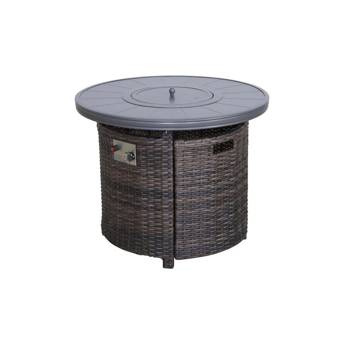 Outdoor Fire Pit Table With Lid - Espresso