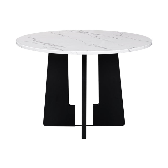 5 Piece Round Dining Table Set, Modern Dining Table And 4 Upholstered Chairs For Dining Room