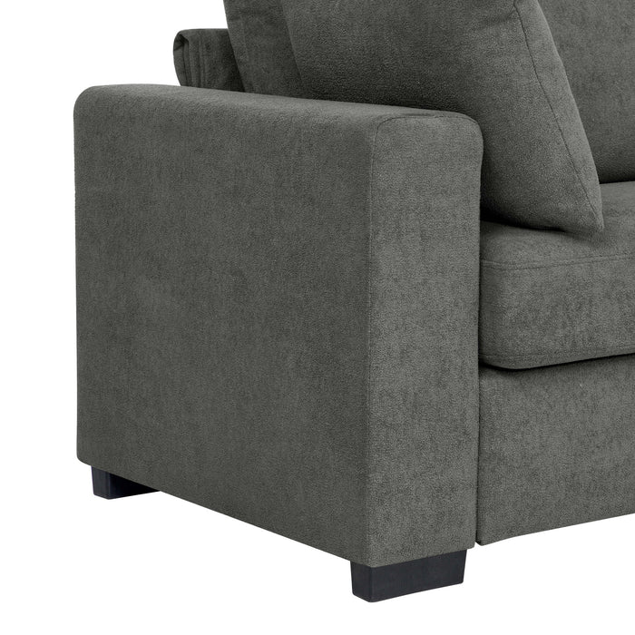 Upholstered Sofa With Toss Pillows - Dark Gray