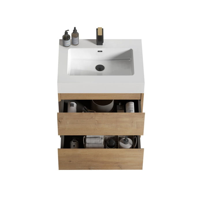 Alice - Bathroom Vanity With Sink, Large Storage Wall Mounted Floating Bathroom Vanity For Modern Bathroom