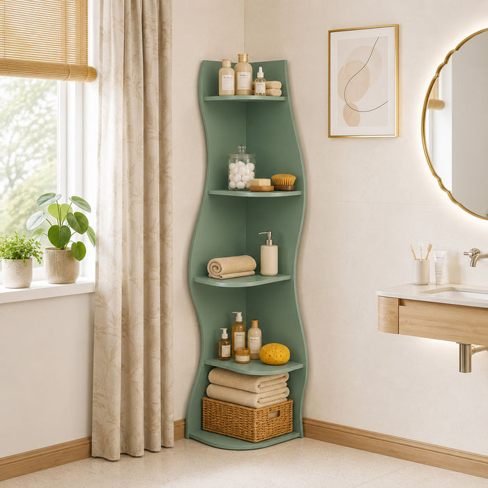 5 Tier S - Shaped Corner Shelf For Living Room