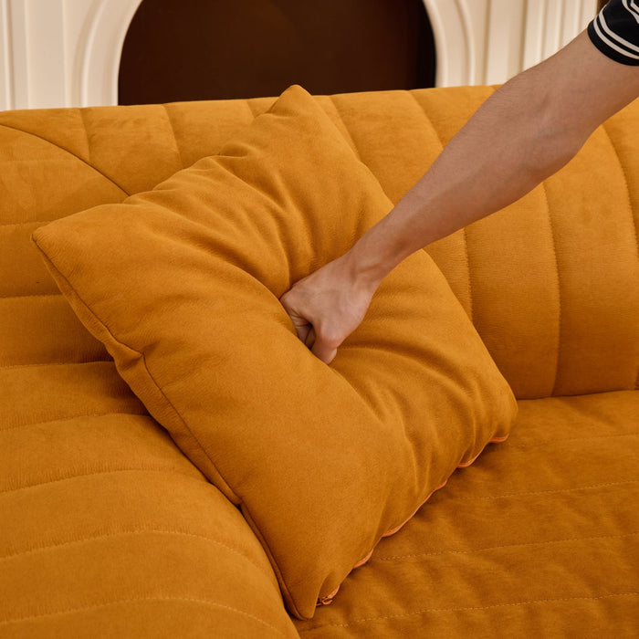 Oversized 2 Seater Loveseat With 2 Decor Throw Pillows, Deep Seat Sofa For Living Rooms