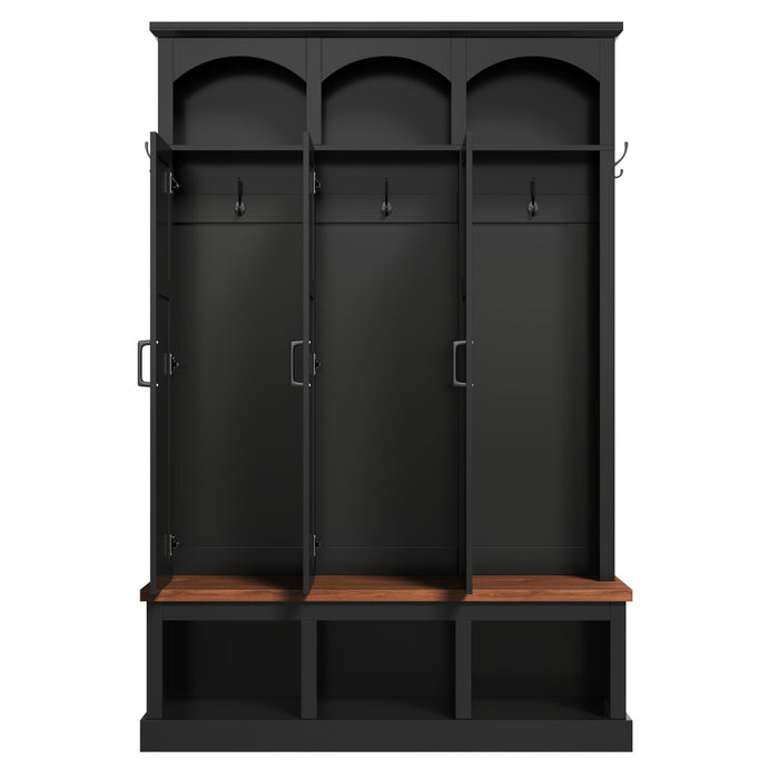 Classic Arched Design Hall Tree With 3 Hidden Storage