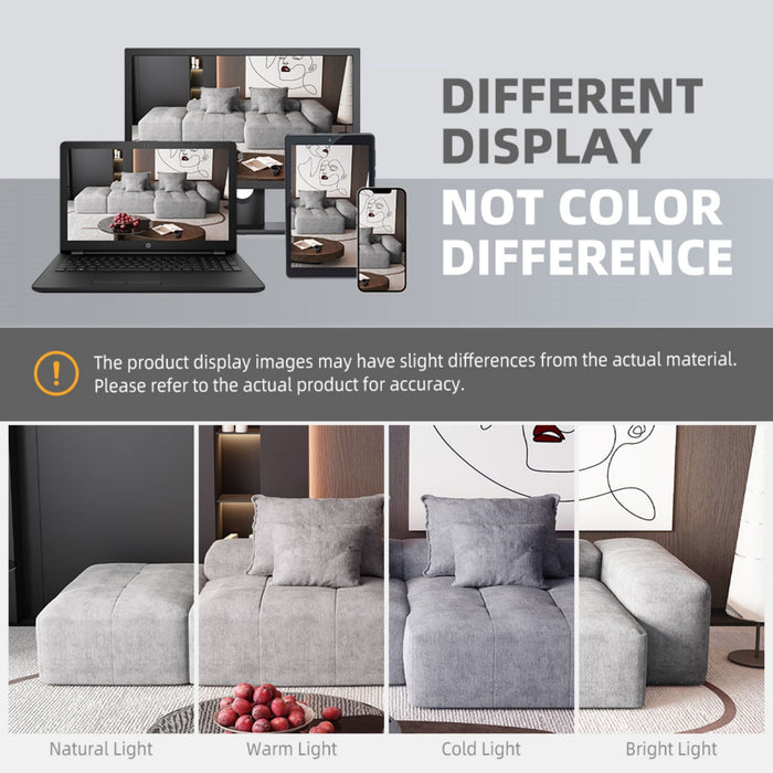 Modern Oversized, Modular Sectional Sofa With Pillows