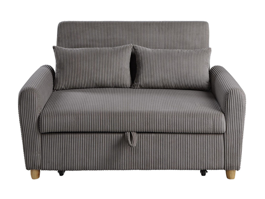 Justine - Convertible Sleeper Loveseat - Brown
