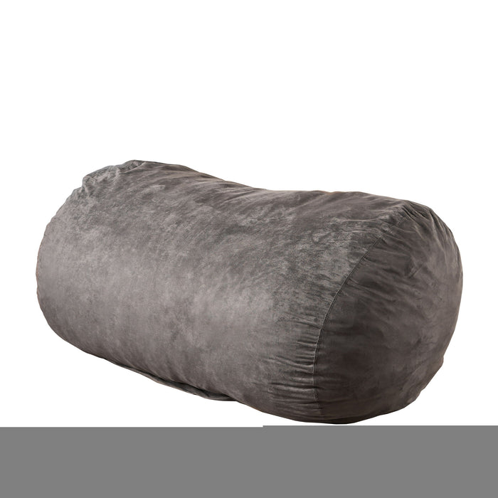 Flora - Traditional 6.5 Foot Suede Bean Bag - Charcoal