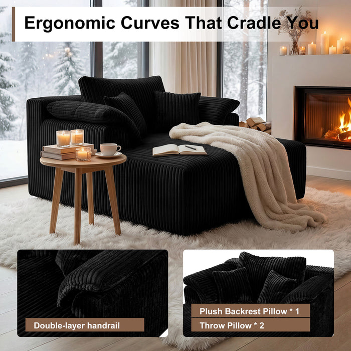Chaise Lounge Chair, Deep Seat Sleeper Couch For Living Room