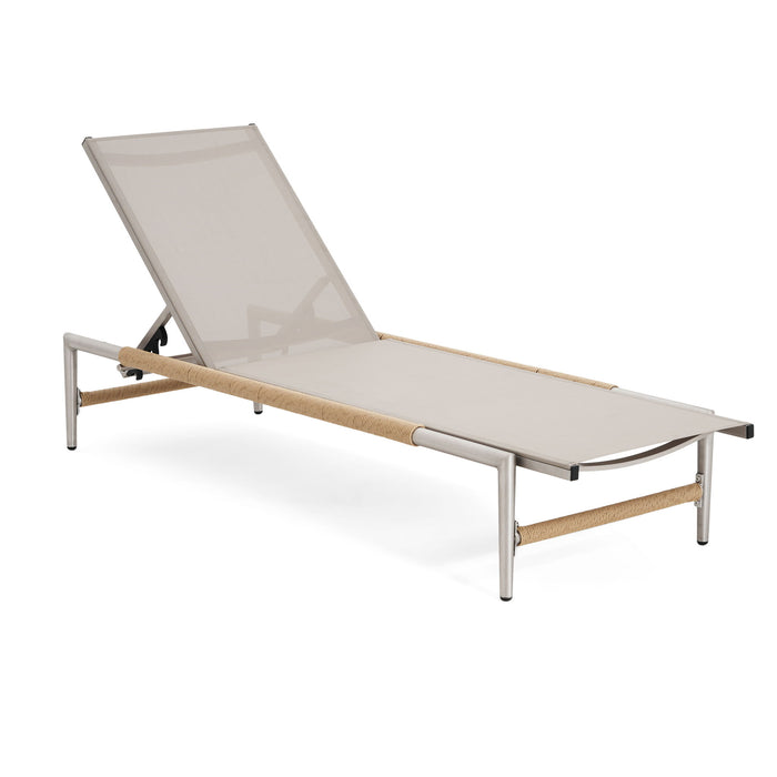 Hargrove - Outdoor Patio Aluminum Chaise Lounge (Set of 2) - Natural / Silver