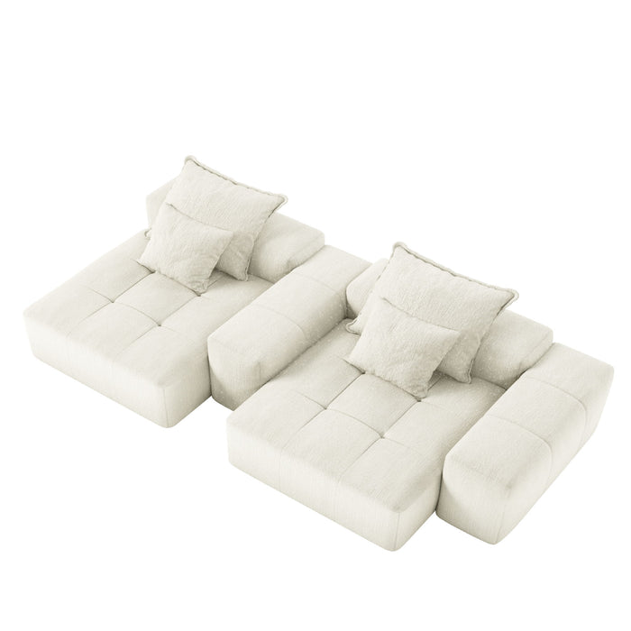 Modern Oversized Diy Combination Modular Sectional Sofa With Pillows