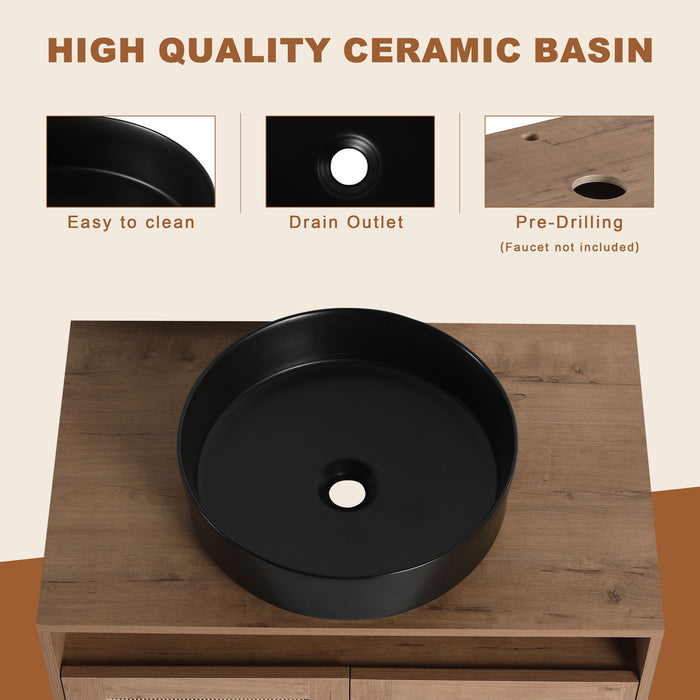 Bathroom Vanity & Art Sink And Storage Rack, Float Mounting Design