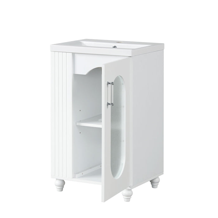 Modern Bathroom Vanity With Sink, Adjustable 2 Tier Shelf