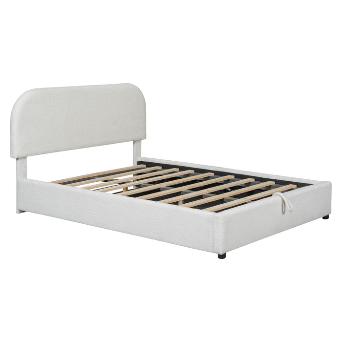 Upholstered Platform Bed With Hydraulic Storage System
