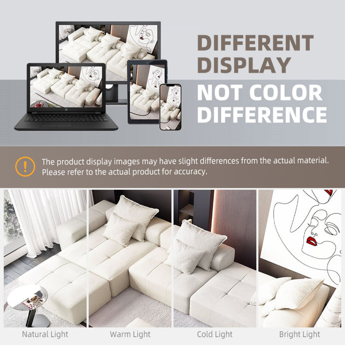 Modern Oversized Diy Combination Modular Sectional Sofa With Pillows