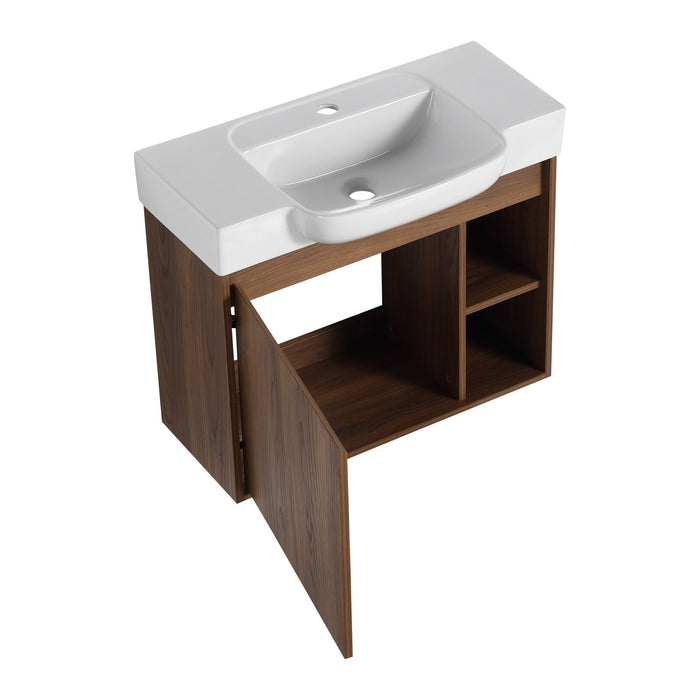 Wall Mounted Bathroom Vanity With Sink & Soft Close Door