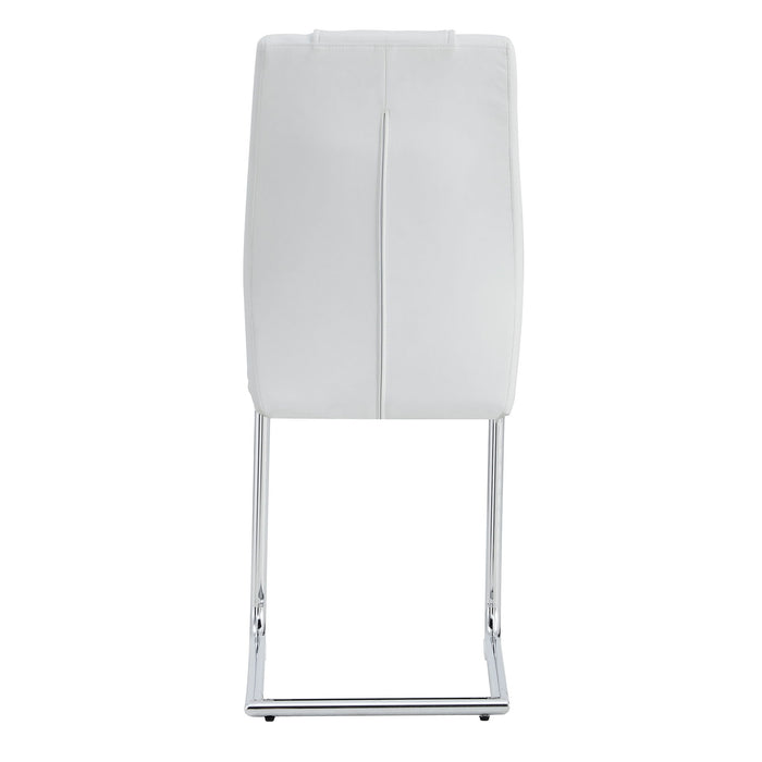 Modern Dining Chairs With Padded Seat, Metal Legs