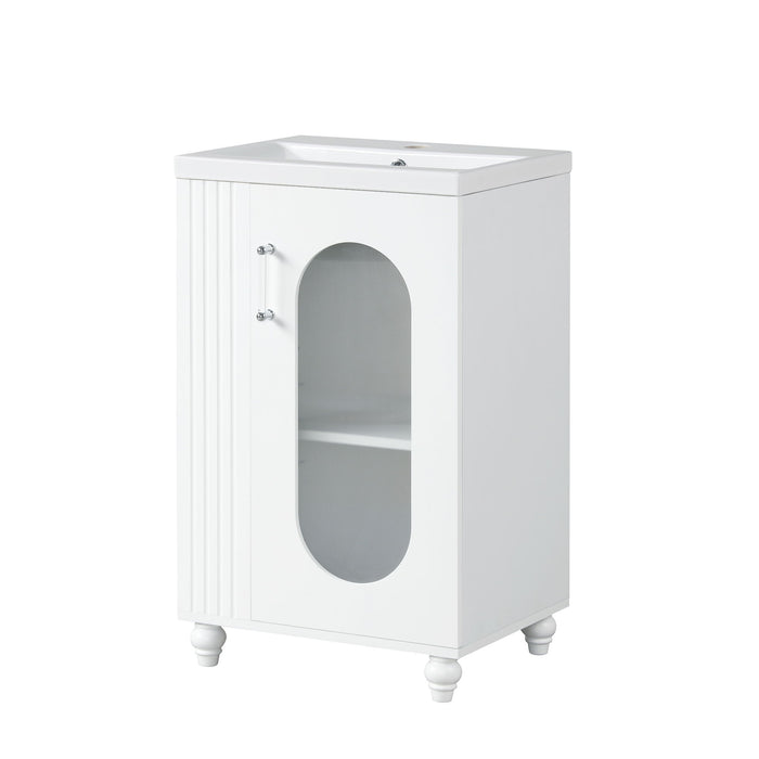 Modern Bathroom Vanity With Sink, Adjustable 2 Tier Shelf