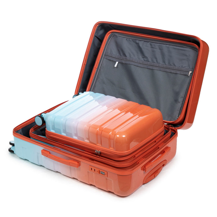 Luggage Set 20" /24" /28" With Combination Lock And Silent Wheels
