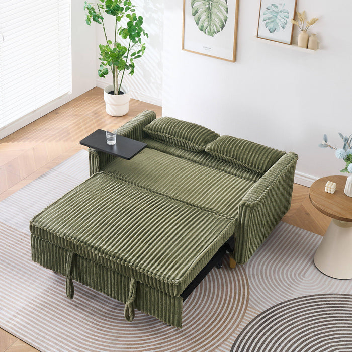 Pull Out Sofa With Movable Tabletop And USB Ports