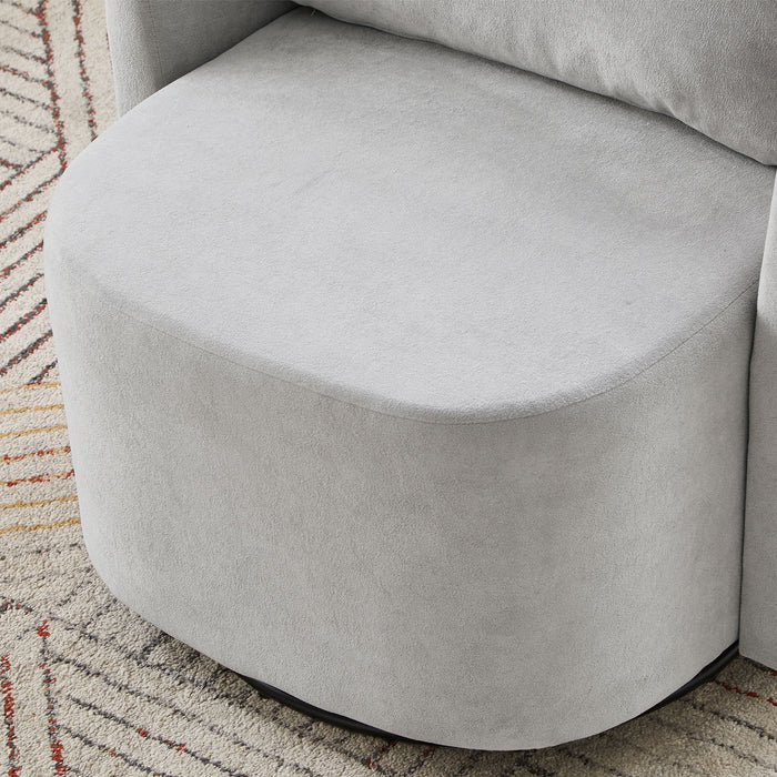 360° Modern Swivel Chair With Upholstered Curved Design