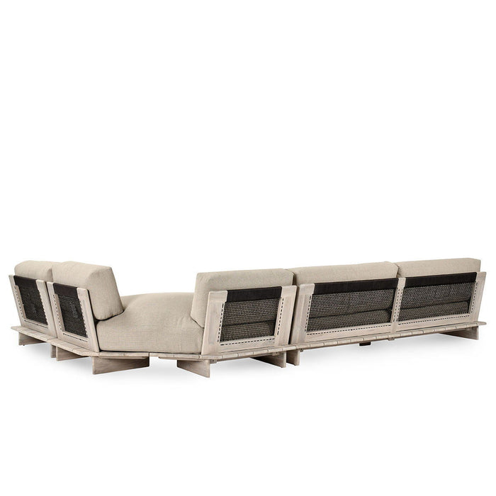 Livia - Teak 3 Piece Outdoor Sectional - Taupe