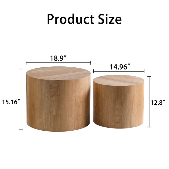 Modern Round Nesting Coffee Table (Set of 2)