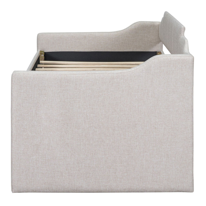 Upholstered Simple Design Daybed With Trundle And 3 Drawers