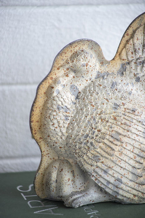 Resin Turkey With Pumpkin Rustic, For Harvest Festival Fall Festival & Thanksgiving Table Decorations (Set of 2) - Gray