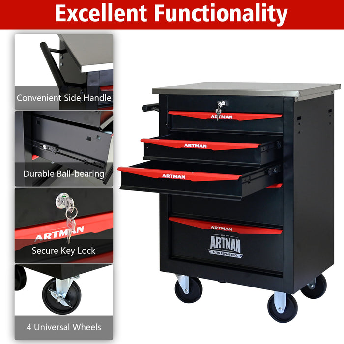 Drawer Multifunctional Tool Cart With Wheels For Garage