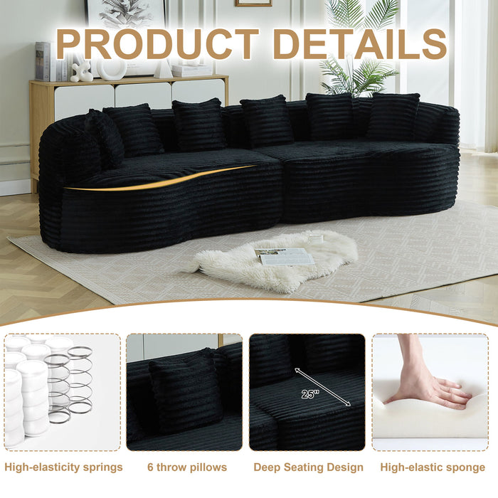Sectional Sofa, Oversized 4 Seater With Deep Seat Design