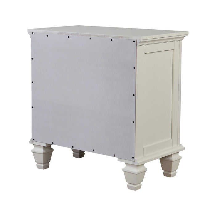 Cottage 3 Drawer Nightstand With Pull Out Tray - Cream White