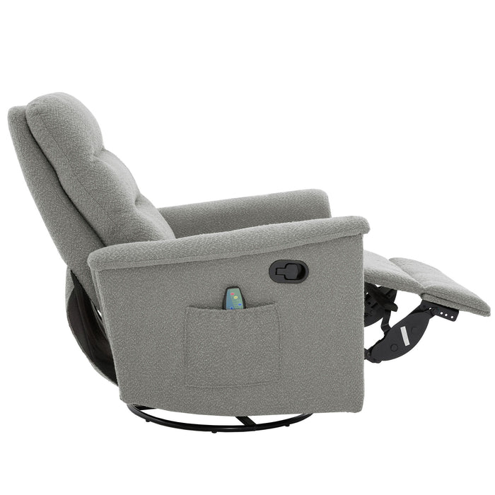 Manual Recliner Chair With 8 Point Massage And Swivel Function