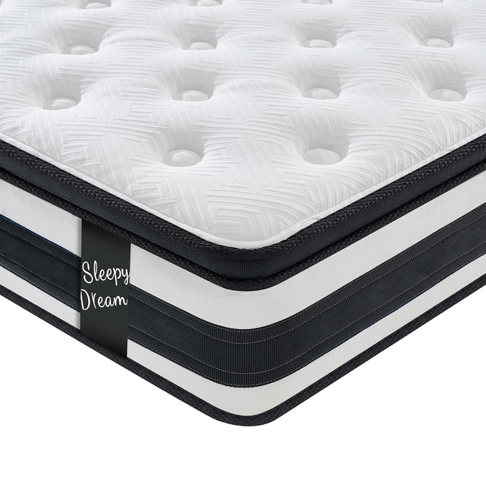12" Breathable Hybrid Mattress, Memory Foam, Individual Pocket Springs