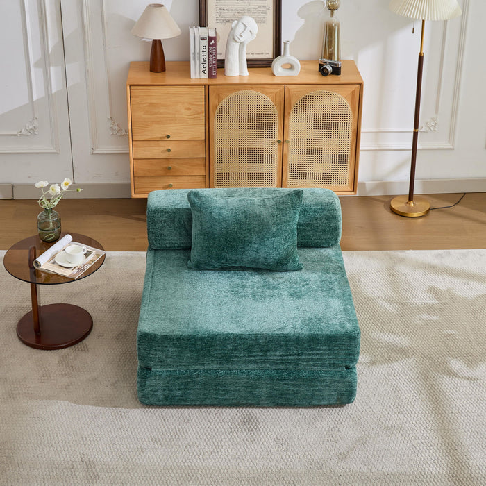 Convertible Floor Sofa Bed With Fixed Shape Frame For Living Room