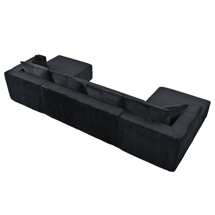 U-Shaped Modular Sectional Sofa With Double Chaise, Oversized Deep Seat For Living Room