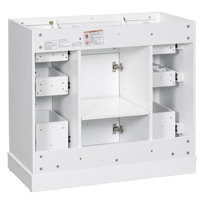 Modern Bathroom Vanity Base Only With 1 Cabinet And 6 Drawers
