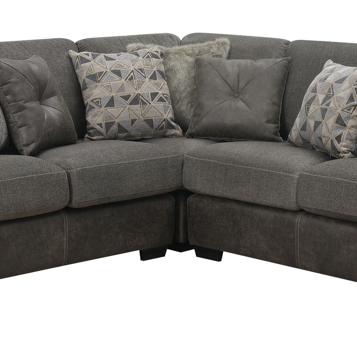 Berlin - 3 Piece Sectional Fabric - Gray & Sanded