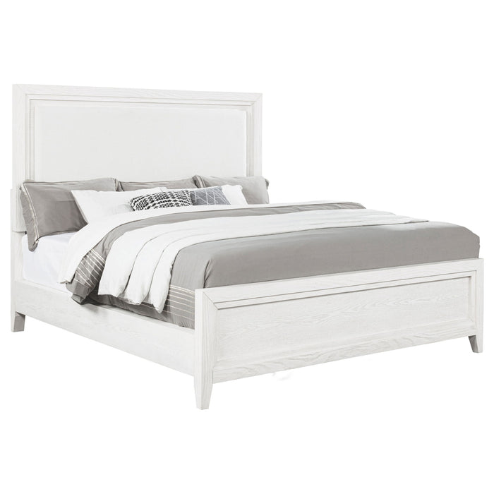 Inverness - Eastern King Panel Bed With Padded Headboard - White