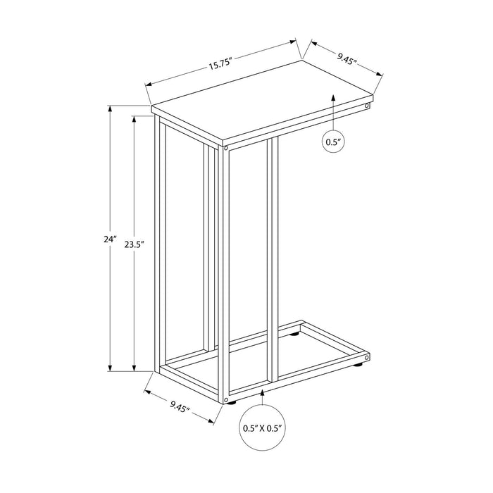 Accent Table, C - Shaped, Space-Saving Functionality