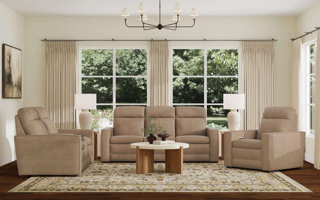 Dutch - Power Reclining Sofa With Console, Power Headrest, & Lumbar