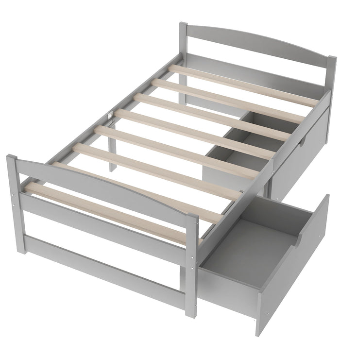 Platform Bed With 2 Drawers