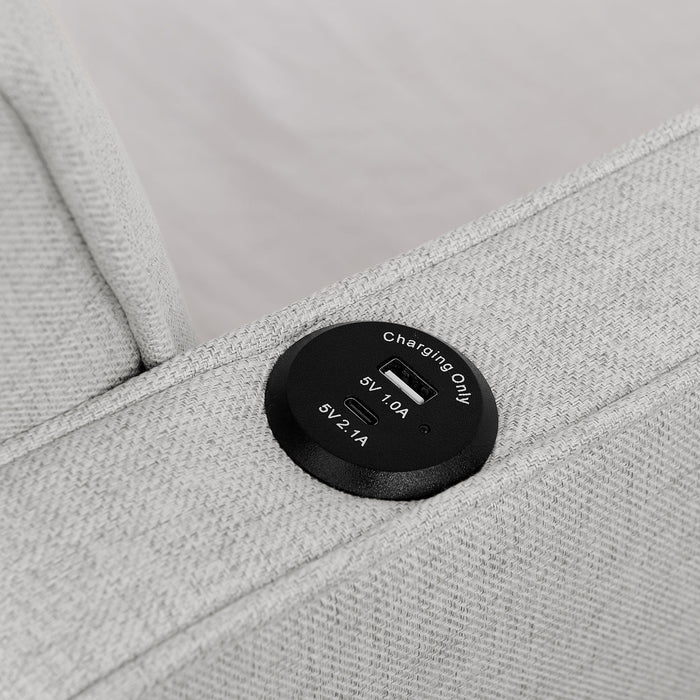 Daybed With Pop Up Trundle And USB Charging Armrest