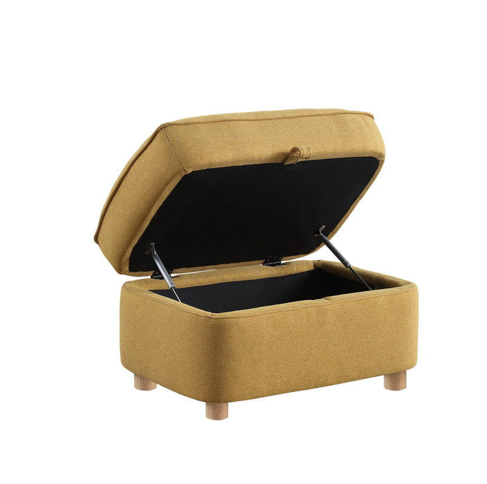 Huckleberry - Linen Accent Chair With Storage Ottoman And Folding Side Table