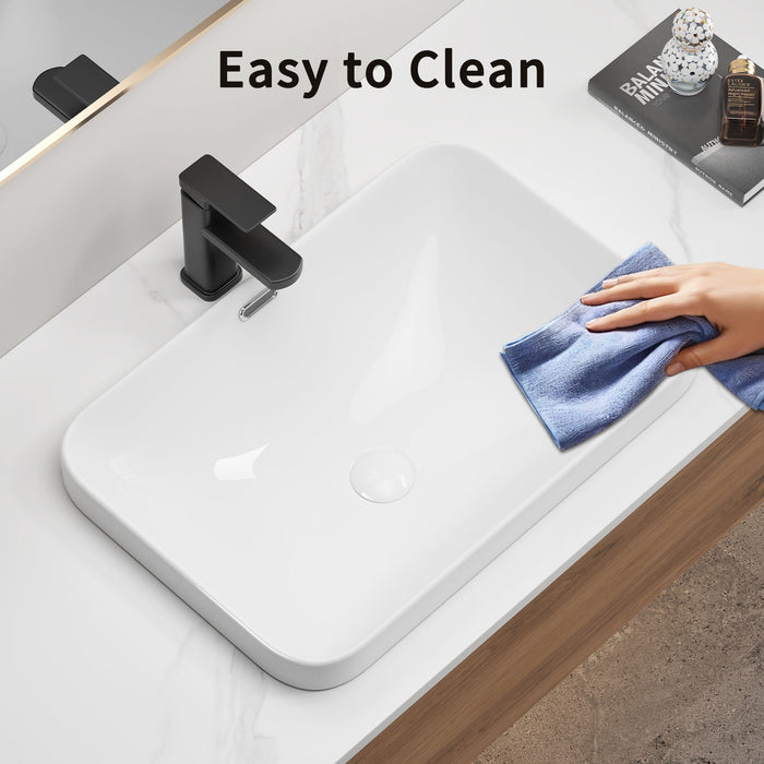 Undermount Bathroom Sink, Vessel Basin For Vanity Countertop - Milk White