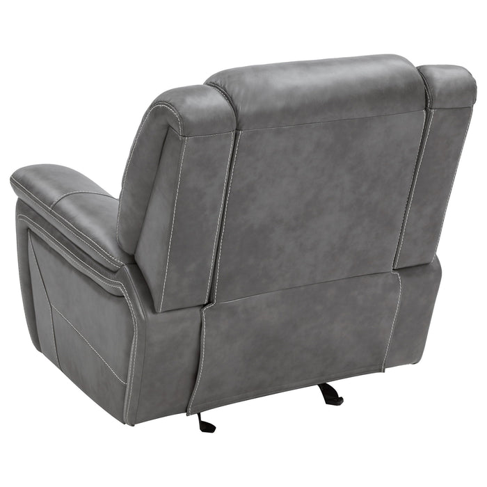 Encino - Upholstered Padded Arm Glider Recliner - Gray