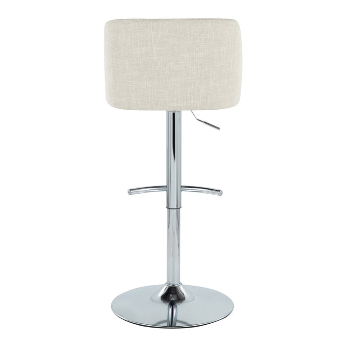 Toriano - Contemporary Adjustable Barstool Swivel With Rounded T Footrest (Set of 2)